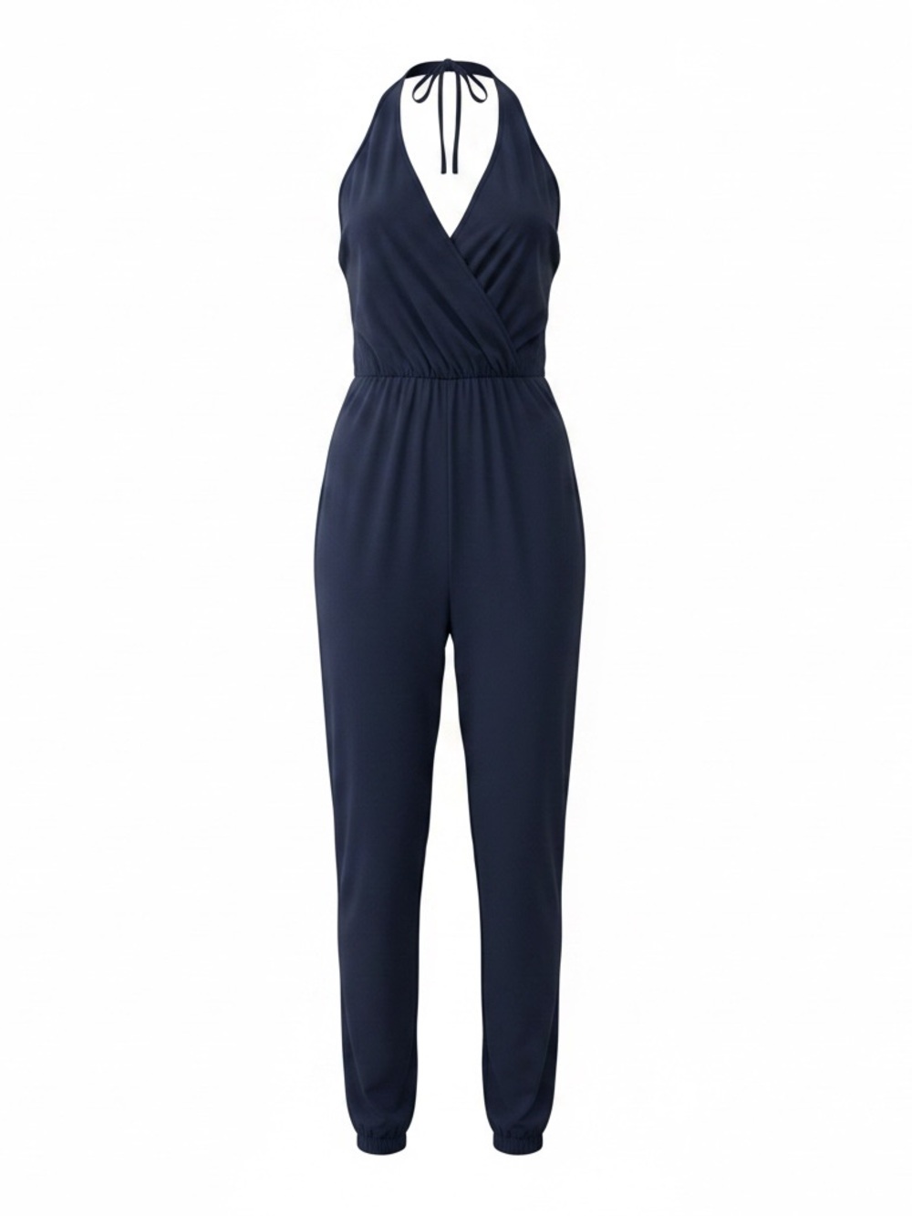 Lulu's Learning To Fly Navy Halter Jumpsuit